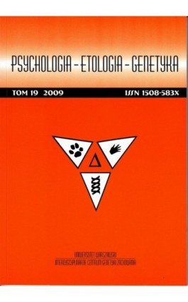 Psychologia-Etologia-Genetyka nr 19/2009 - Ebook