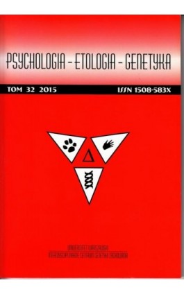 Psychologia-Etologia-Genetyka nr 32/2015 - Agata Dukowicz - Ebook