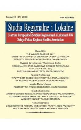 Studia Regionalne i Lokalne nr 3(41)/2010 - Ebook