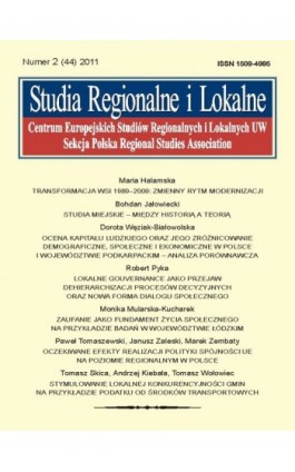Studia Regionalne i Lokalne nr 2(44)/2011 - Ebook