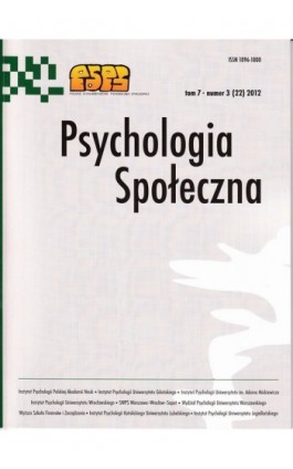 Psychologia Społeczna nr 3 (22) 2012 - Ebook