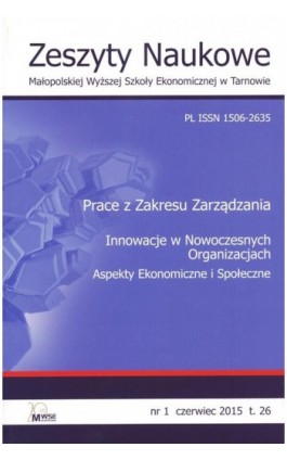 Zeszyty Naukowe Małopolskiej Wyższej Szkoły Ekonomicznej w Tarnowie 1/2015 - Ebook