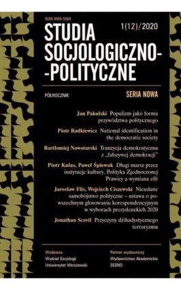 Studia Socjologiczno-Polityczne 1(12)2020 - Praca zbiorowa - Ebook