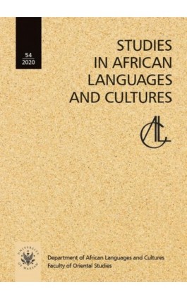 Studies in African Languages and Cultures. Volumen 54 (2020) - Ebook