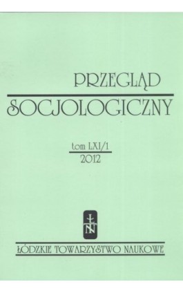 Przegląd Socjologiczny t. 61 z. 1/2012 - Praca zbiorowa - Ebook