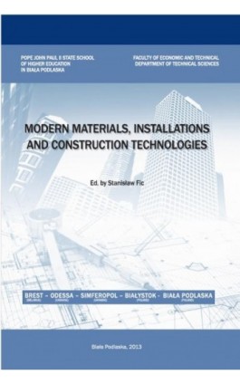 MODERN MATERIALS, INSTALLATIONS AND CONSTRUCTION TECHNOLOGIES - Praca zbiorowa - Ebook - 978-83-64881-64-0