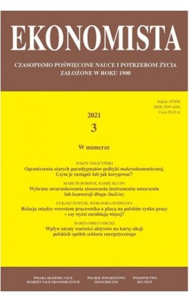 Ekonomista 2021 nr 3 - Praca zbiorowa - Ebook