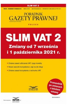 Slim VAT 2 Zmiany od 7 września i 1 października 2021 r. - Praca zbiorowa - Ebook - 978-83-8268-013-3