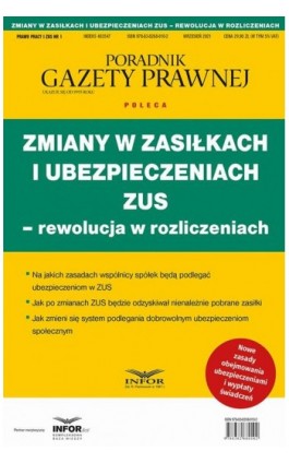 Zmiany w zasiłkach i ubezpieczeniach ZUS - rewolucja w ubezpieczeniach - Praca zbiorowa - Ebook - 978-83-8268-011-9