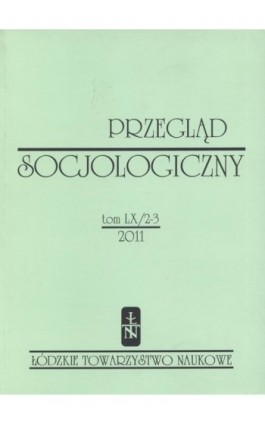 Przegląd Socjologiczny t. 60 z. 2-3/2011 - Praca zbiorowa - Ebook