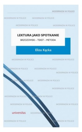 Lektura jako spotkanie - Eliza Kącka - Ebook - 978-83-242-3112-6