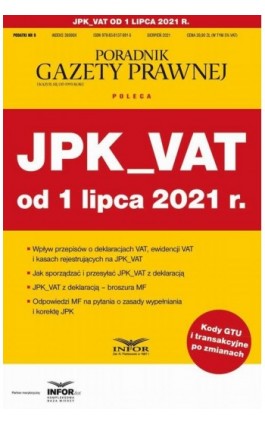 JPK_VAT od 1 lipca 2021 - Tomasz Krywan - Ebook - 978-83-8137-991-5