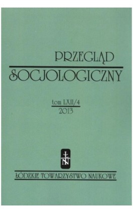 Przegląd Socjologiczny t. 62 z. 4/2013 - Praca zbiorowa - Ebook