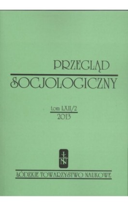 Przegląd Socjologiczny t. 62 z. 2/2013 - Praca zbiorowa - Ebook