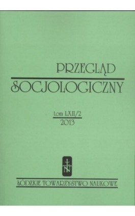 Przegląd Socjologiczny t. 62 z. 2/2013 - Praca zbiorowa - Ebook