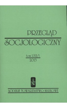 Przegląd Socjologiczny t. 62 z. 1/2013 - Praca zbiorowa - Ebook