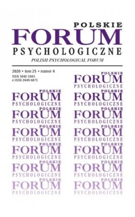 Polskie Forum Psychologiczne, tom 25 numer 4 - Ebook