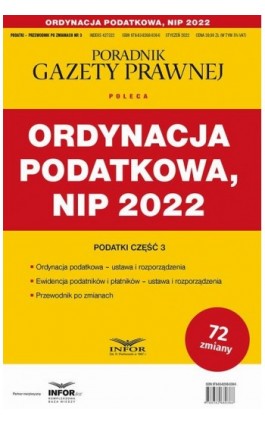 Ordynacja podatkowa NIP 2022 - Praca zbiorowa - Ebook - 978-83-8268-112-3