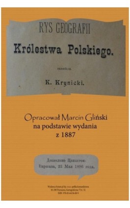 Rys geografii Królestwa Polskiego 1887 opracowanie - Konstany Krynicki - Ebook - 978-83-65268-04-4