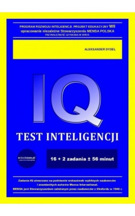 Test inteligencji IQ - Aleksander Dydel - Ebook - 978-83-937745-6-2