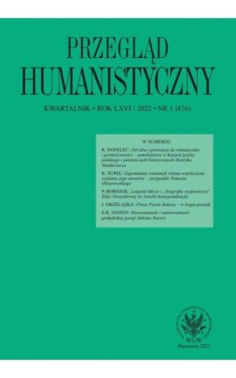 Przegląd Humanistyczny 2022/1 (476) - Ebook