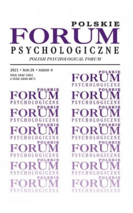 Polskie Forum Psychologiczne tom 26 numer 4 - Hanna Liberska - Ebook