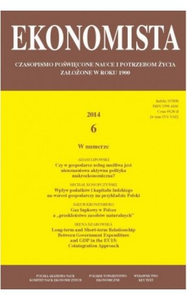 Ekonomista 2014 nr 6 - Praca zbiorowa - Ebook