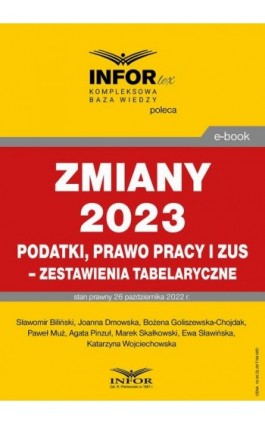 Zmiany 2023. Podatki,prawo pracy i ZUS-zestawienie tabelaryczne - Praca zbiorowa - Ebook - 978-83-8268-280-9