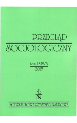 Przegląd Socjologiczny t. 64 z. 3/2015 - Praca zbiorowa - Ebook