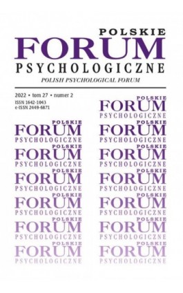 Polskie Forum Psychologiczne tom 27 numer 2 - Ebook