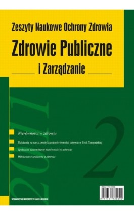 Zdrowie Publiczne i Zarządzanie 2/2011. Nierówności w zdrowiu - Ebook