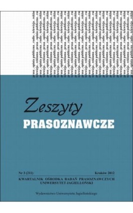 Zeszyty Prasoznawcze Nr 3 (211) 2012 - Ebook
