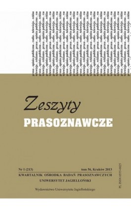 Zeszyty Prasoznawcze Nr 1 (213) 2013 - Ebook