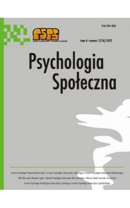 Psychologia Społeczna nr 1(16)/2011 - Ebook