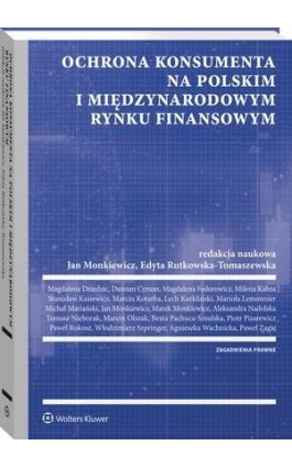 Ochrona konsumenta na polskim i międzynarodowym rynku finansowym - Włodzimierz Szpringer - Ebook - 978-83-8160-475-8
