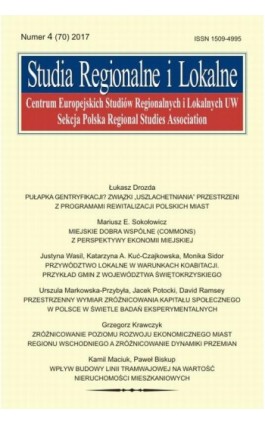 Studia Regionalne i Lokalne nr 4(70)/2017 - Łukasz Drozda - Ebook