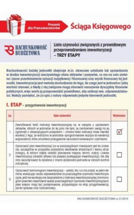 Ściąga Księgowego - Lista czynności związanych z prawidłowym przeprowadzeniem inwentaryzacji – TRZY ETAPY - Infor Pl - Ebook - 978-83-7440-570-6