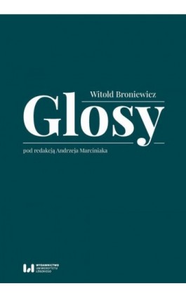 Glosy - Witold Broniewicz - Ebook - 978-83-8331-047-3