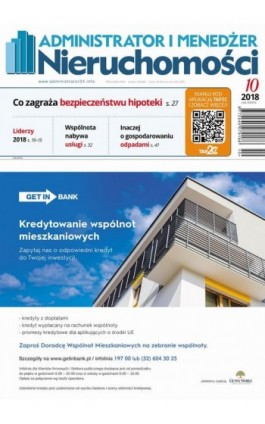 Administrator i Menedżer Nieruchomości 10/2018 - Praca zbiorowa - Ebook