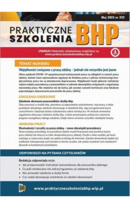 Praktyczne szkolenia BHP maj 2023 - Praca zbiorowa - Ebook - 978-83-8344-138-2