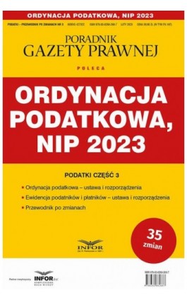 Ordynacja podatkowa NIP 2023 - Praca zbiorowa - Ebook - 978-83-8268-269-4