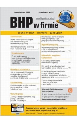 „BHP w firmie” kwiecień/maj 2023 - Praca zbiorowa - Ebook - 978-83-8344-090-3