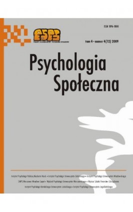 Psychologia Społeczna nr 4(12)/2009 - Ebook