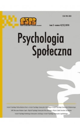 Psychologia Społeczna nr 4(15)/2010 - Ebook