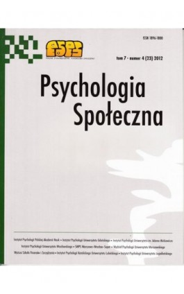 Psychologia Społeczna nr 4(23)/2012 - Maria Lewicka - Ebook