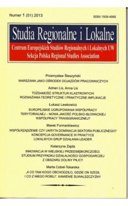 Studia Regionalne i Lokalne nr 1(51)/2013 - Grzegorz Gorzelak - Ebook