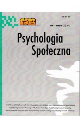 Psychologia Społeczna nr 4(27)/2013 - Maria Lewicka - Ebook