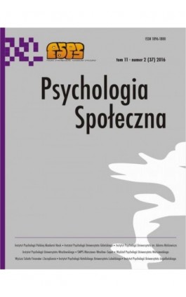 Psychologia Społeczna nr 2(37)/2016 - Maria Lewicka - Ebook