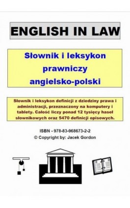 English in low. Słownik i leksykon prawniczy angielsko-polski - Jacek Gordon - Ebook - 978-83-968673-2-2