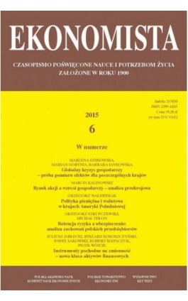 Ekonomista 2015 nr 6 - Praca zbiorowa - Ebook